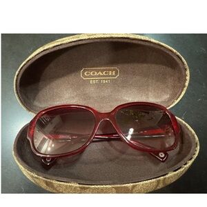 Coach Red Oversized Sunglasses with Case